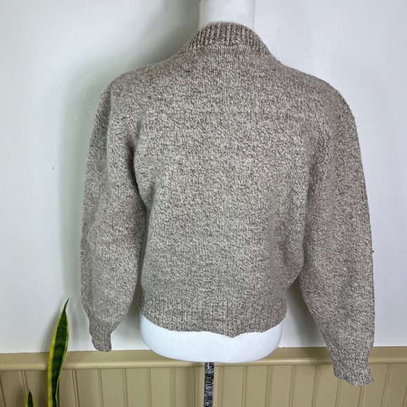 VTG American Eagle Sweater Gray Henley Knit Wool 80s 90s Grandpacore USA Made - Picture 4 of 10